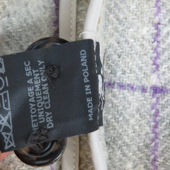 Isabel Marant Etoile size 40 Lyra Grid Plaid Jacket Wool Blend One Button Gray - Picture 9 of 9